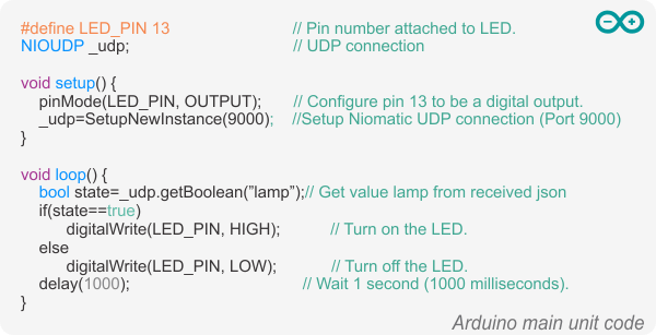 Arduino code to connect via UDP